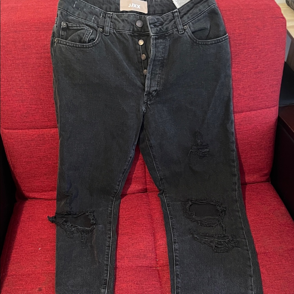 Women's Black Straight Leg Jeans